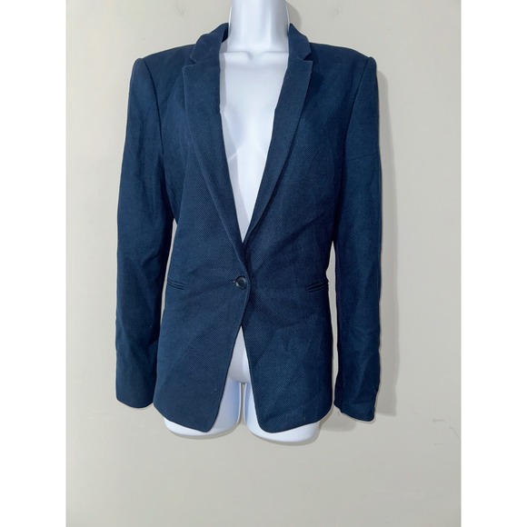 BCBGMAXAZRIA Dark Navy Blue Blazer Size L/G Career Business Jacket - Picture 1 of 9